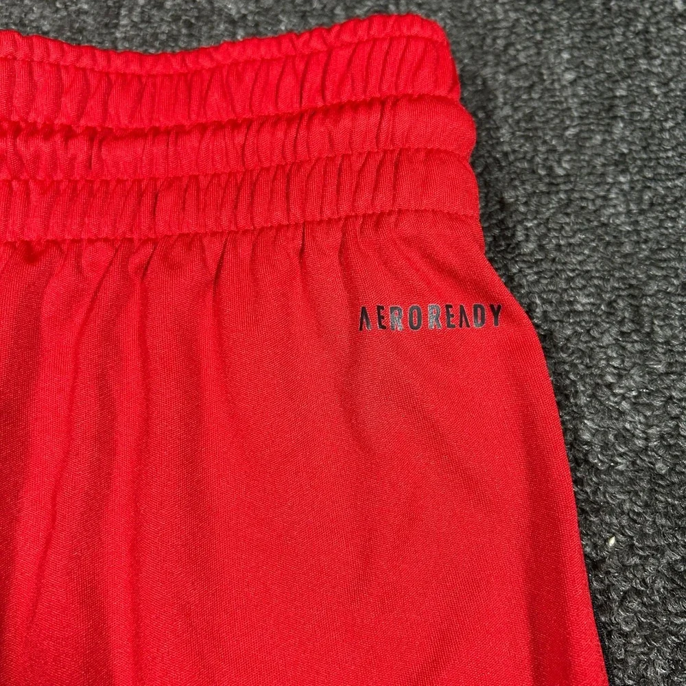 Adidas Basketball Shorts Mens Large Red Black Aeroready FL0928 Excellent Striped